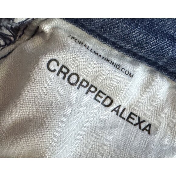 7 FOR ALL MANKIND Cropped Alexa Raw Hem Straight Leg Jean Sz 31 - Picture 7 of 8
